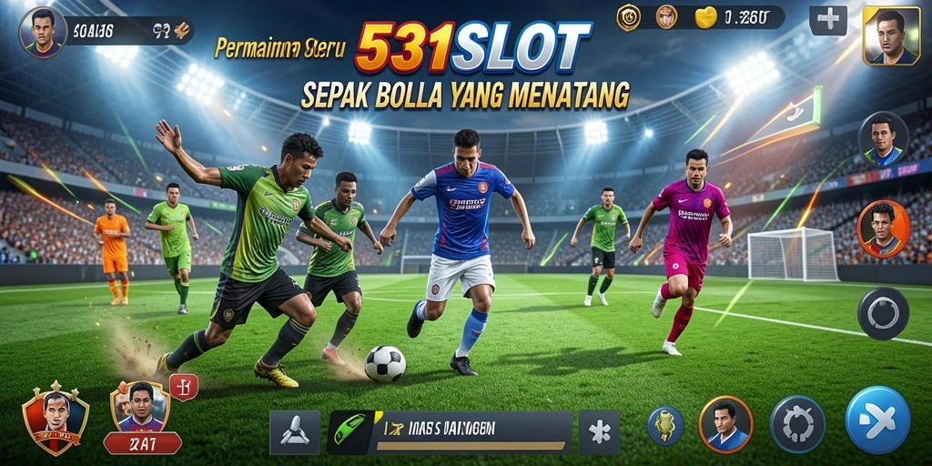 Tampilan menarik dari gameplay sepak bola di 531SLOT.