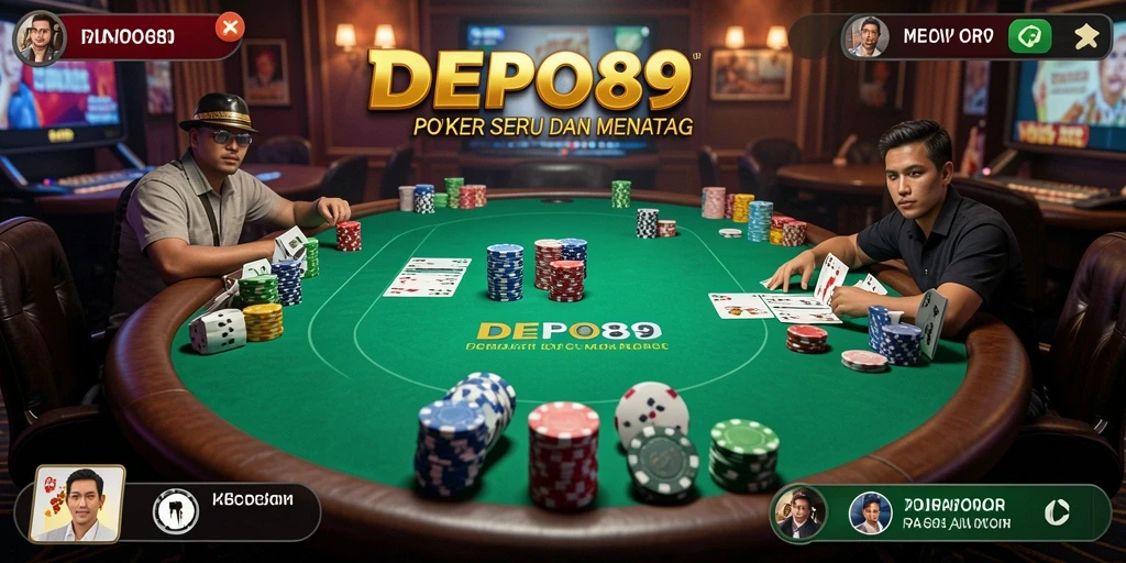 Tampilan gameplay poker menegangkan di DEPO89.