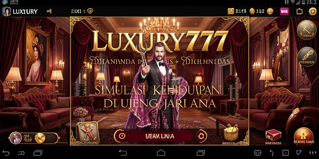 Tangkapan layar utama LUXURY777 menampilkan pengalaman simulasi kehidupan mewah.