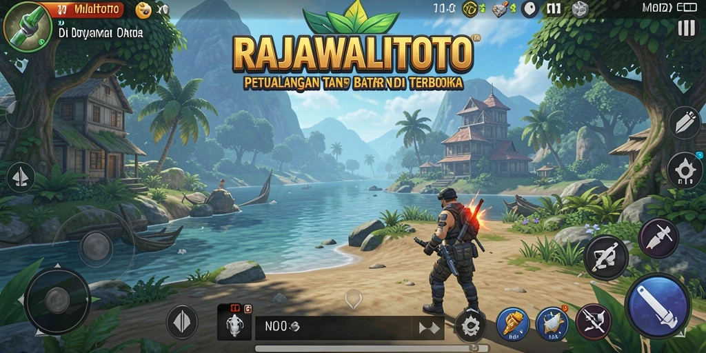 Tangkapan layar menunjukkan aksi seru dalam dunia terbuka RAJAWALITOTO.