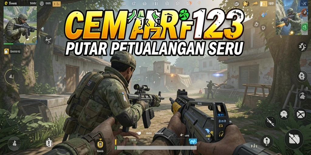 Tangkapan layar utama SEMAR123 menampilkan aksi tembak menembak yang intens.
